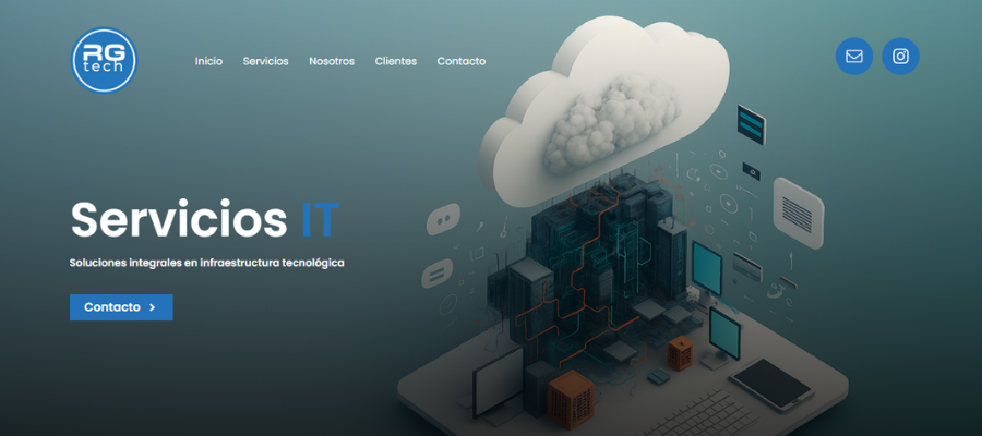 Captura de pantalla sitio web de RgTech