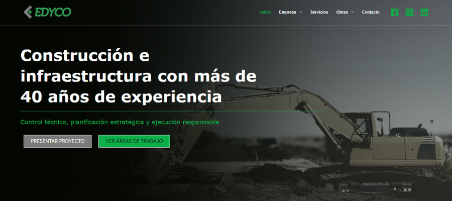 Captura de pantalla sitio web de Edyco